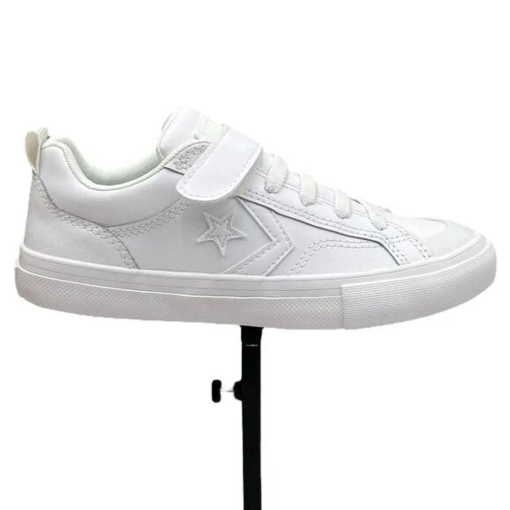 Converse Pro Blaze Youth Boys Girls Slip-on Leather Sneaker‎ Size 2Y Solid White